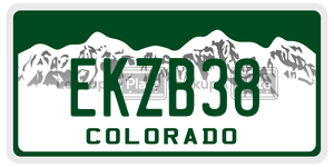 EKZB38  license plate in CO