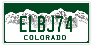 ELBJ74  license plate in CO