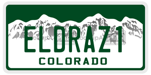 ELDRAZ1  license plate in CO