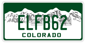 ELFB62  license plate in CO