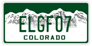 ELGF07  license plate in CO