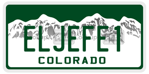 ELJEFE1  license plate in CO