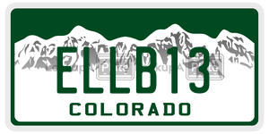 ELLB13  license plate in CO
