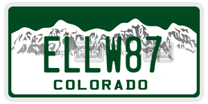 ELLW87  license plate in CO