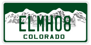 ELMH08  license plate in CO