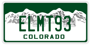 ELMT93  license plate in CO
