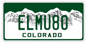 ELMU80  license plate in CO
