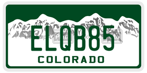 ELQB85  license plate in CO