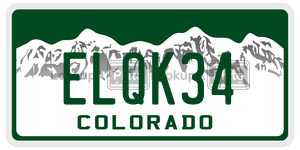 ELQK34  license plate in CO