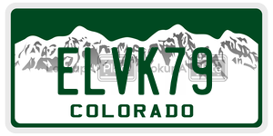 ELVK79  license plate in CO