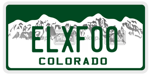 ELXF00  license plate in CO