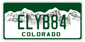 ELYB84  license plate in CO