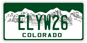 ELYW26  license plate in CO