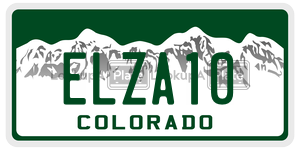 ELZA10  license plate in CO