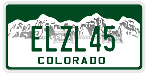ELZL45  license plate in CO