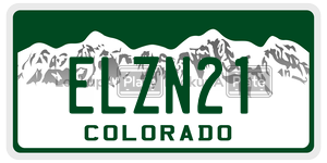 ELZN21  license plate in CO