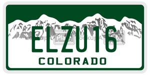 ELZU16  license plate in CO
