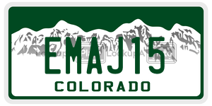 EMAJ15  license plate in CO