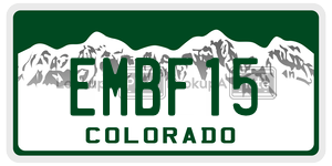 EMBF15  license plate in CO