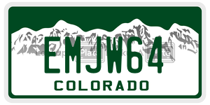 EMJW64  license plate in CO