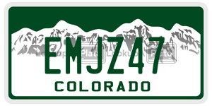 EMJZ47  license plate in CO