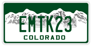 EMTK23  license plate in CO