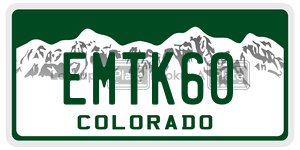 EMTK60  license plate in CO