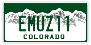 EMUZ11  license plate in CO