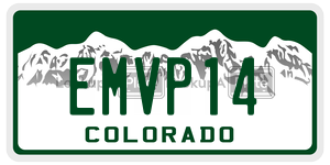 EMVP14  license plate in CO