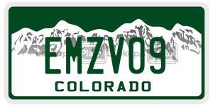 EMZV09  license plate in CO
