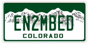 EN2MBED  license plate in CO