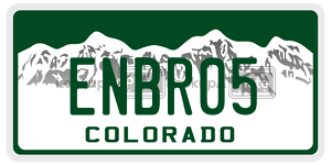ENBR05  license plate in CO