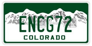 ENCG72 license plate in Colorado