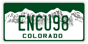 ENCU98 license plate in Colorado