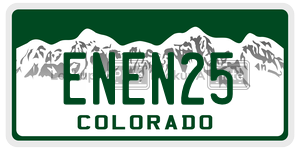 ENEN25 license plate in Colorado