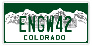 ENGW42  license plate in CO