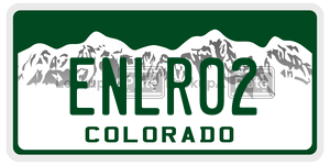 ENLR02  license plate in CO
