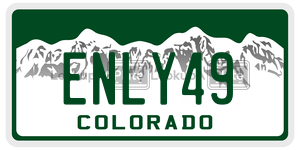ENLY49  license plate in CO
