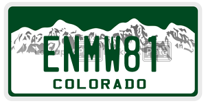 ENMW81  license plate in CO