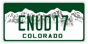 ENUD17  license plate in CO