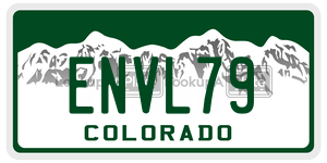 ENVL79  license plate in CO