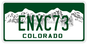 ENXC73  license plate in CO