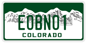 EOBN01  license plate in CO