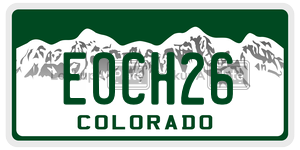 EOCH26  license plate in CO
