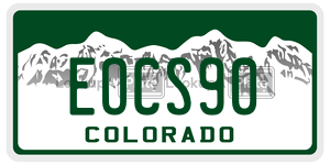 EOCS90  license plate in CO