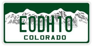 EODH10  license plate in CO