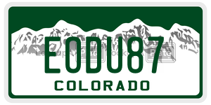 EODU87  license plate in CO