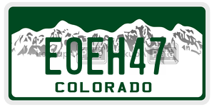EOEH47  license plate in CO
