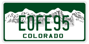 EOFE95  license plate in CO