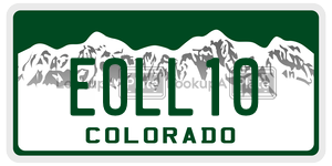 EOLL10 license plate in Colorado